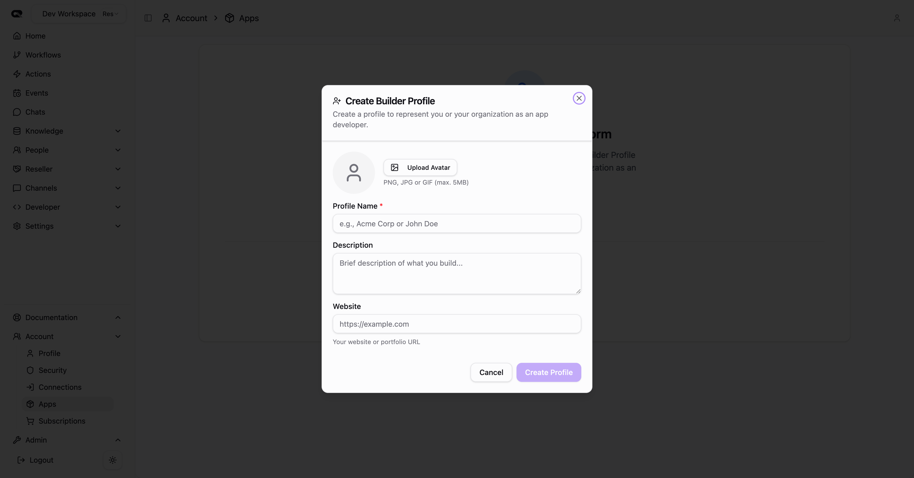 Builder Profile Form
